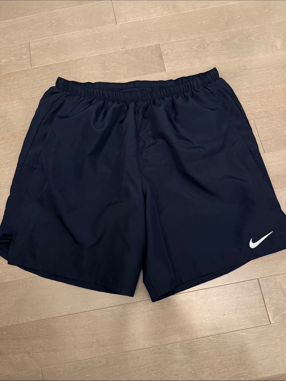 Nike Navy Athletic Shorts with White Swoosh